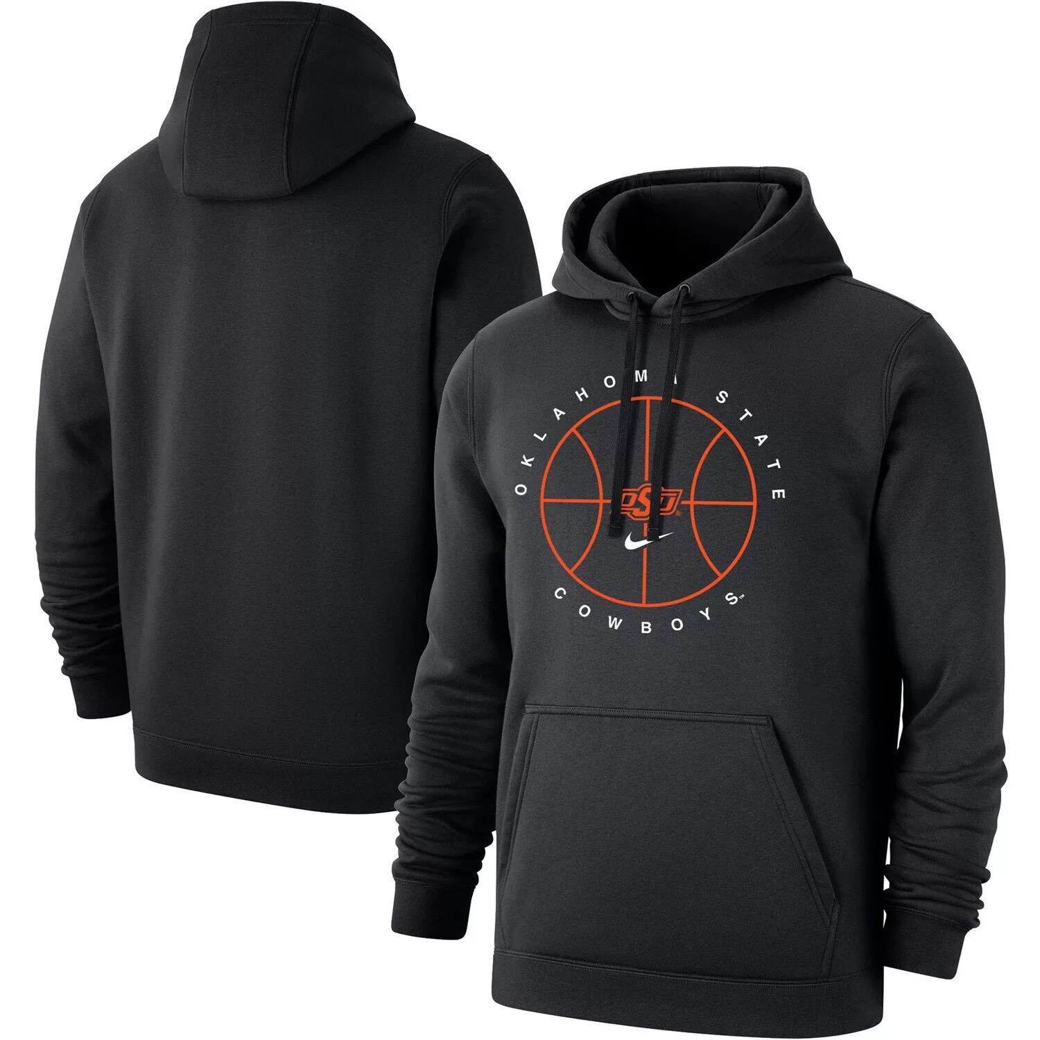 

Мужской черный флисовый пуловер с капюшоном Oklahoma State Cowboys Basketball Icon Club Nike