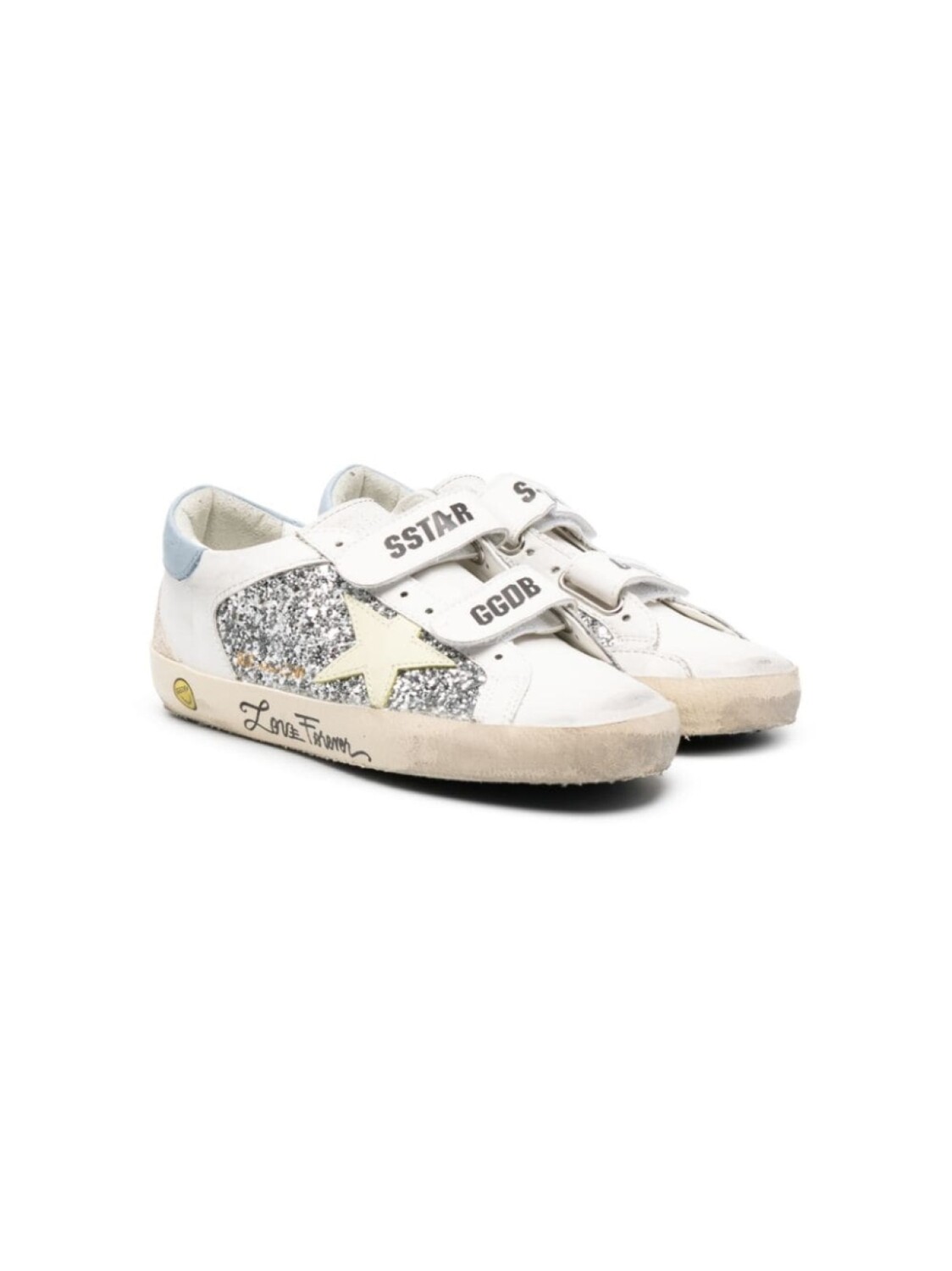 

Golden Goose Kids кеды Super-Star с блестками, белый