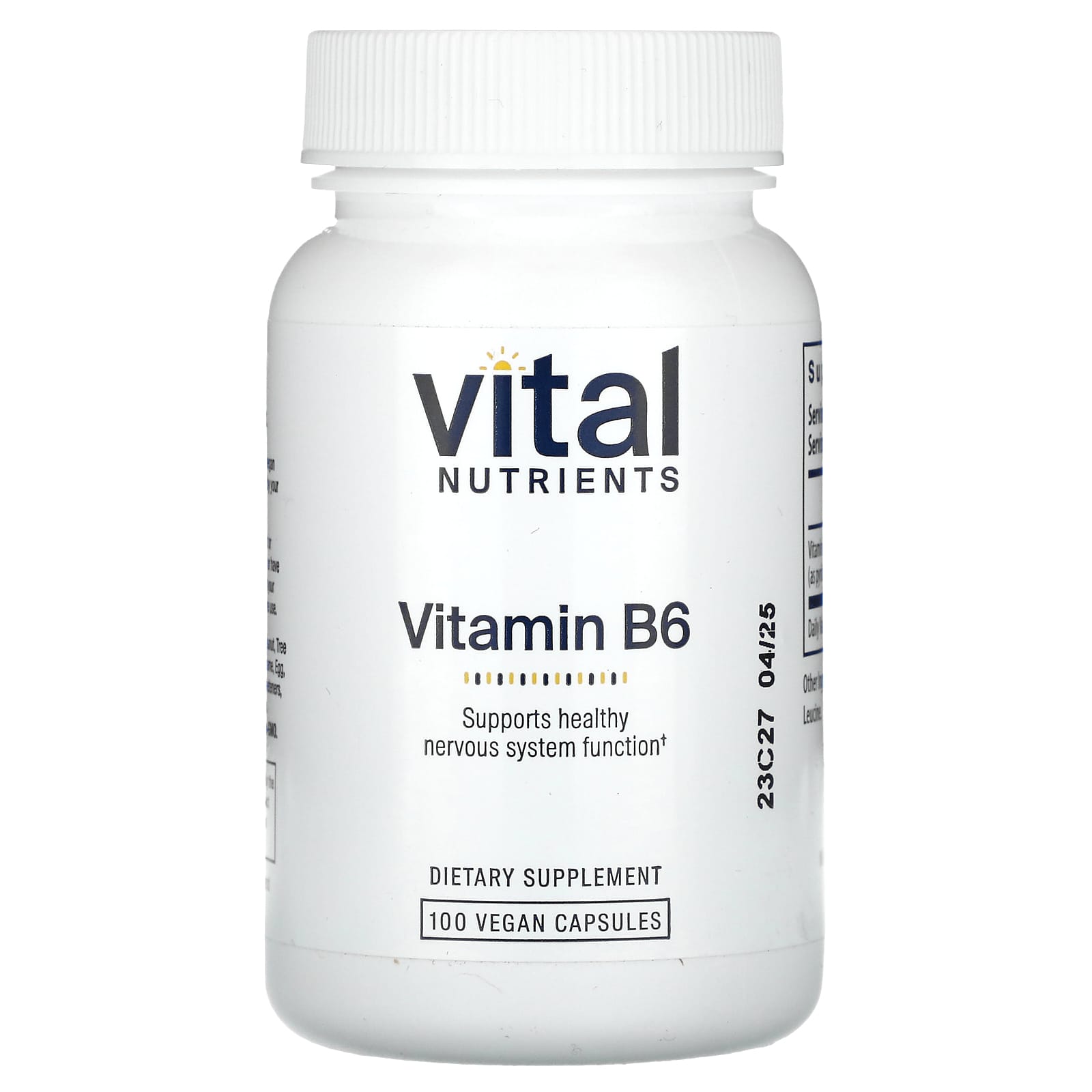 

Витамин B6`` 100 веганских капсул, Vital Nutrients