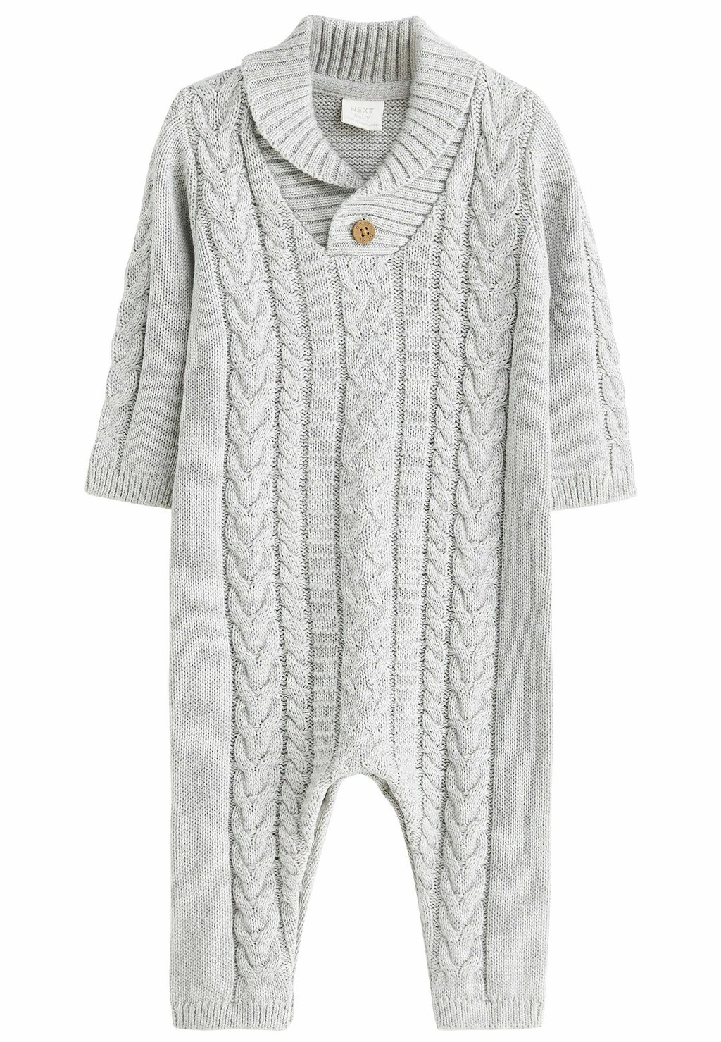 Комбинезон BABY CABLE KNITTED ROMPER Next, цвет grey 2021 newborn baby knitted jumpsuit summer kids infant knit romper short sleeve clothes coveralls baby boys knitted cotton romper