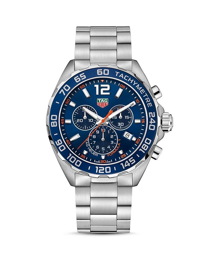 

Мужские кварцевые часы Formula 1 с хронографом из синей стали, 43 мм TAG Heuer