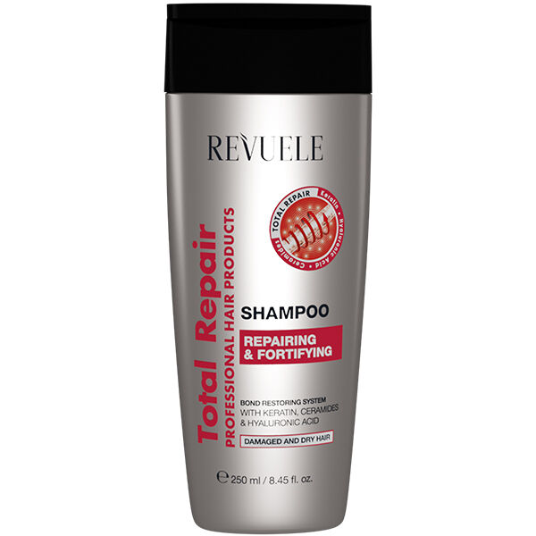 Укрепляющий шампунь для волос Revuele Total Repair, 250 мл шампунь для волос alenmak шампунь с муцином улитки укрепление и восстановление