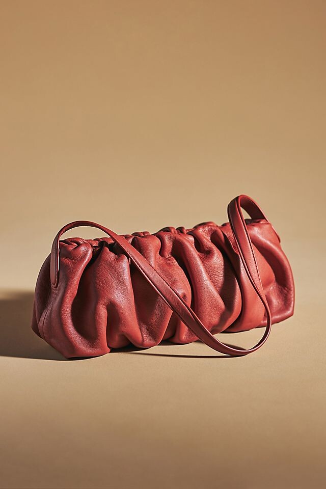 

Кожаная сумка через плечо Scrunch Anthropologie, коричневый