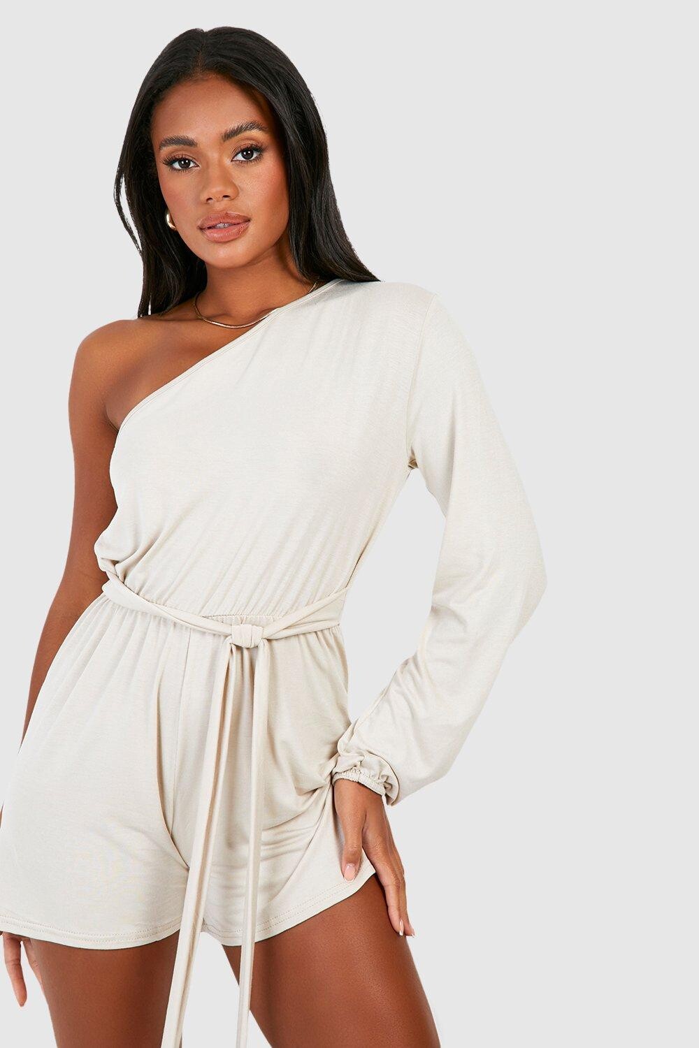 

Комбинезон на одно плечо Boohoo, серый
