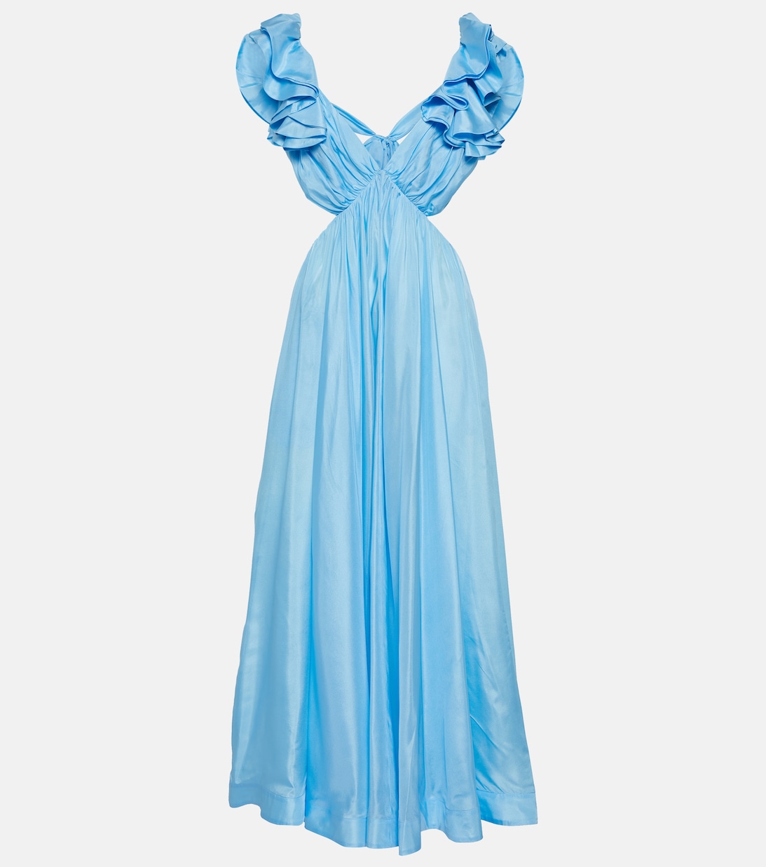 цена Шелковое платье макси Halcyon с вырезами ZIMMERMANN, синий