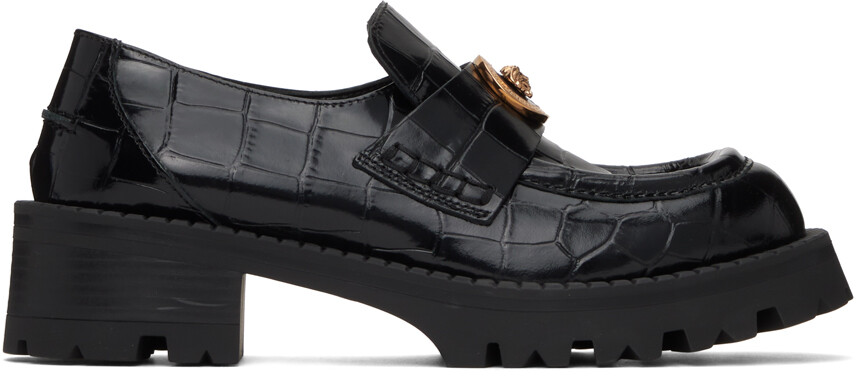 

Черные лоферы с Медузой Versace, Черный