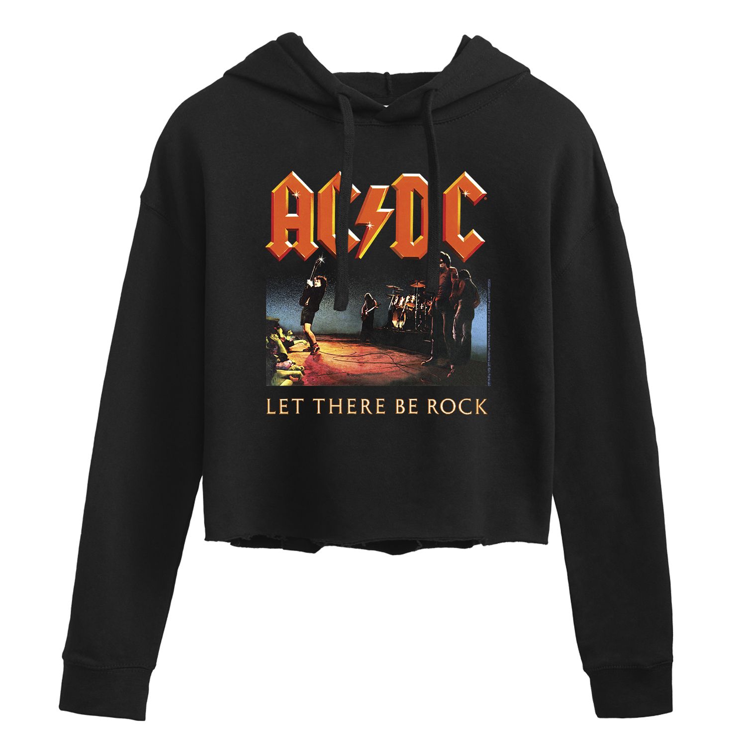 Укороченная худи с рисунком AC/DC для юниоров Let There Be Rock Licensed Character рубашка с надписью ac dc black in black let be rock