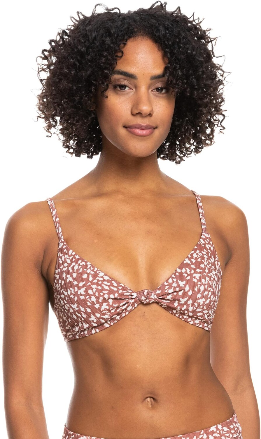 

Верх бикини в рубчик с узлом Love The Surf Roxy, цвет Rustic Brown Animalia Dots
