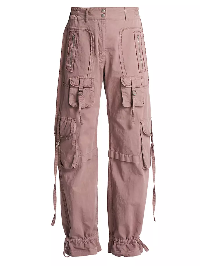 

Брюки-карго Palanta из хлопкового твила Acne Studios, цвет mauve pink