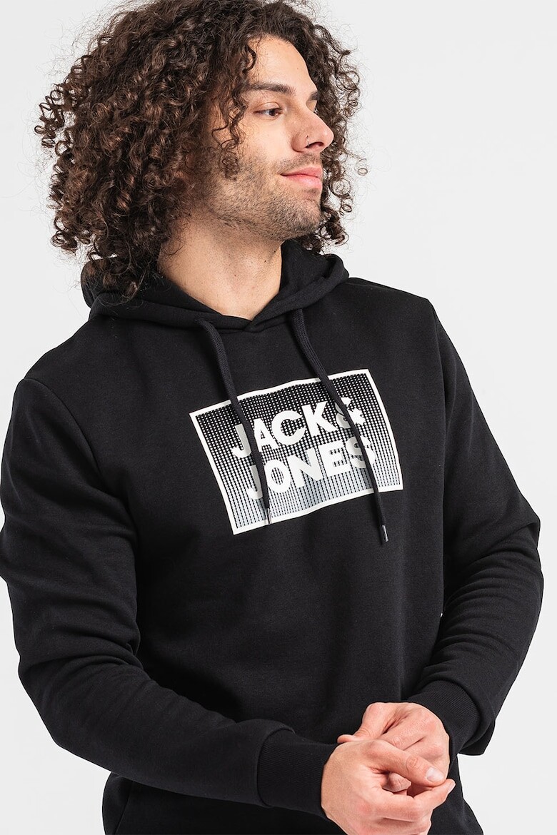 

Худи из хлопка с логотипом Steel Jack & Jones, черный
