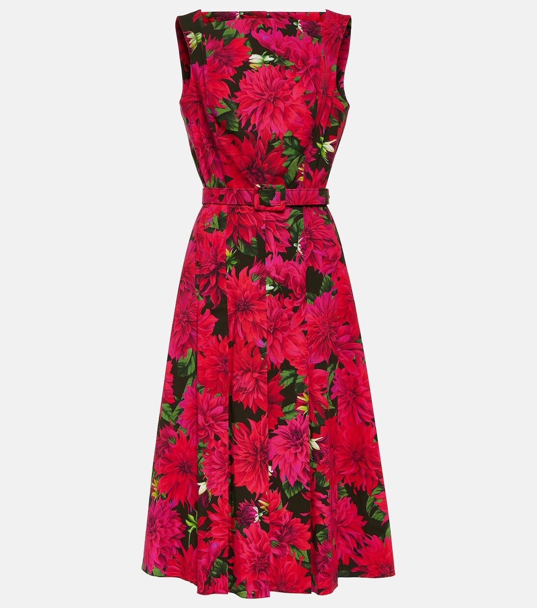 

Платье миди из смесового хлопка OSCAR DE LA RENTA, разноцветный