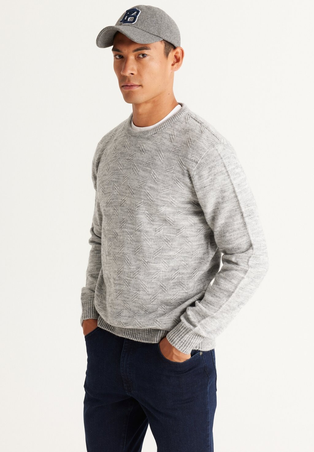 

Свитер Standard Fit O Collar AC&CO / ALTINYILDIZ CLASSICS, цвет grey melange