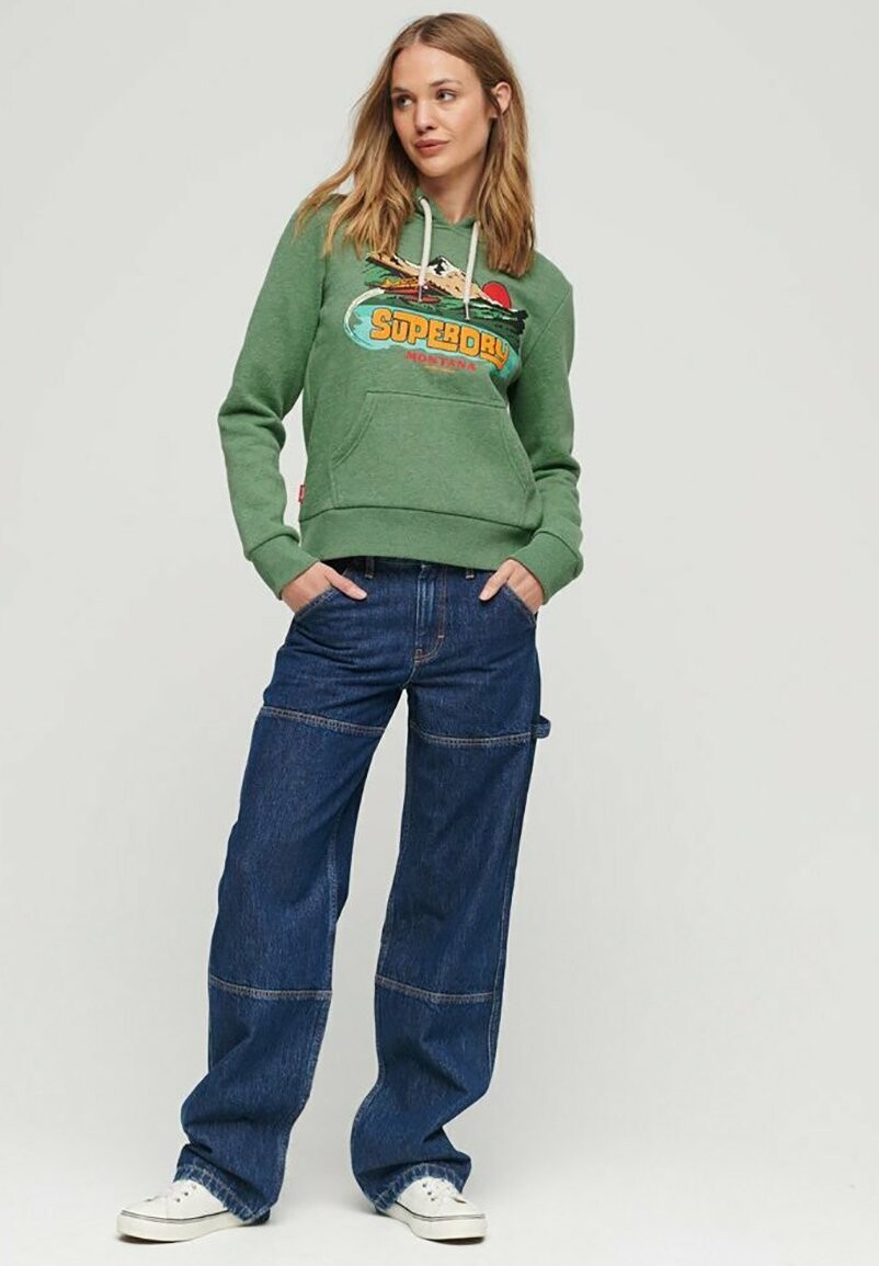 

Толстовка TRAVEL POSTCARD GRAPHIC Superdry, зеленый