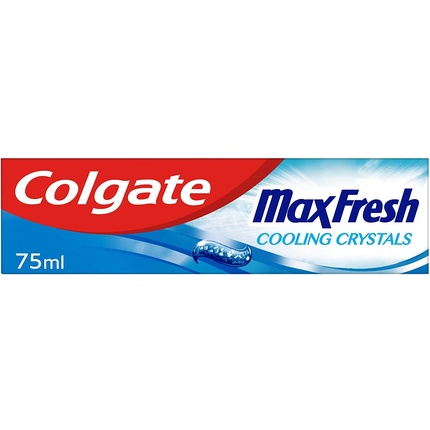 

Зубная паста Colgate Max Fresh с охлаждающими кристаллами 75 мл Свежее дыхание Технология Fresh FX В 10 раз более длительное охлаждение Борьба с кариесом Белые зубы Охлаждающий кристалл