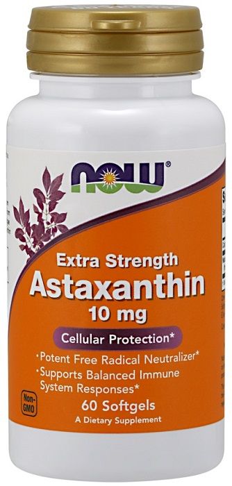 Now Foods Astaxanthin 10 mg антиоксидант в капсулах, 60 шт.