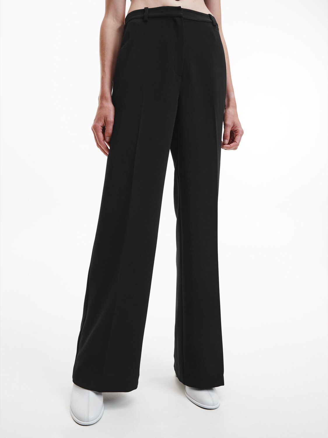 

Широкие брюки из крепа Calvin Klein, черные, Черный