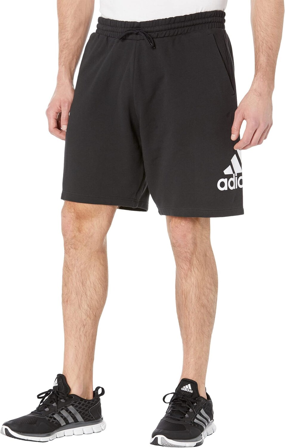 

Шорты из френч терри с большим логотипом Essentials adidas, черный