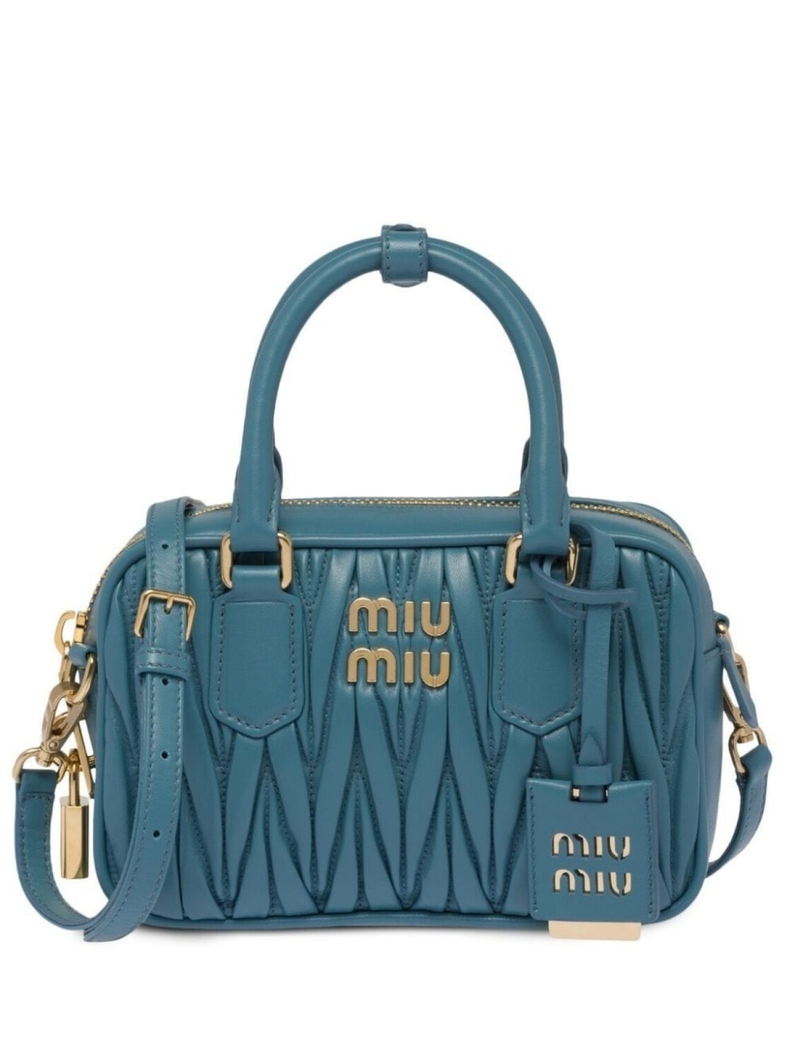 

Стеганая мини-сумка Miu Miu, синий
