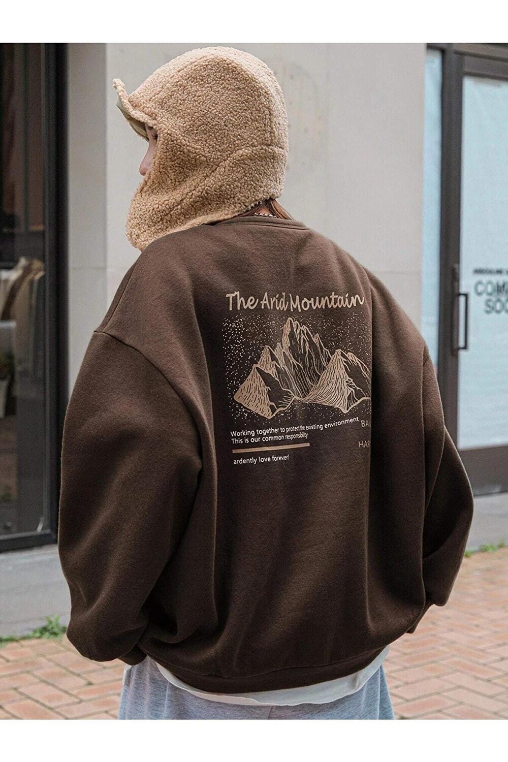 

Женский толстовка оверсайз с принтом BROWN Arid Mountain Trendseninle