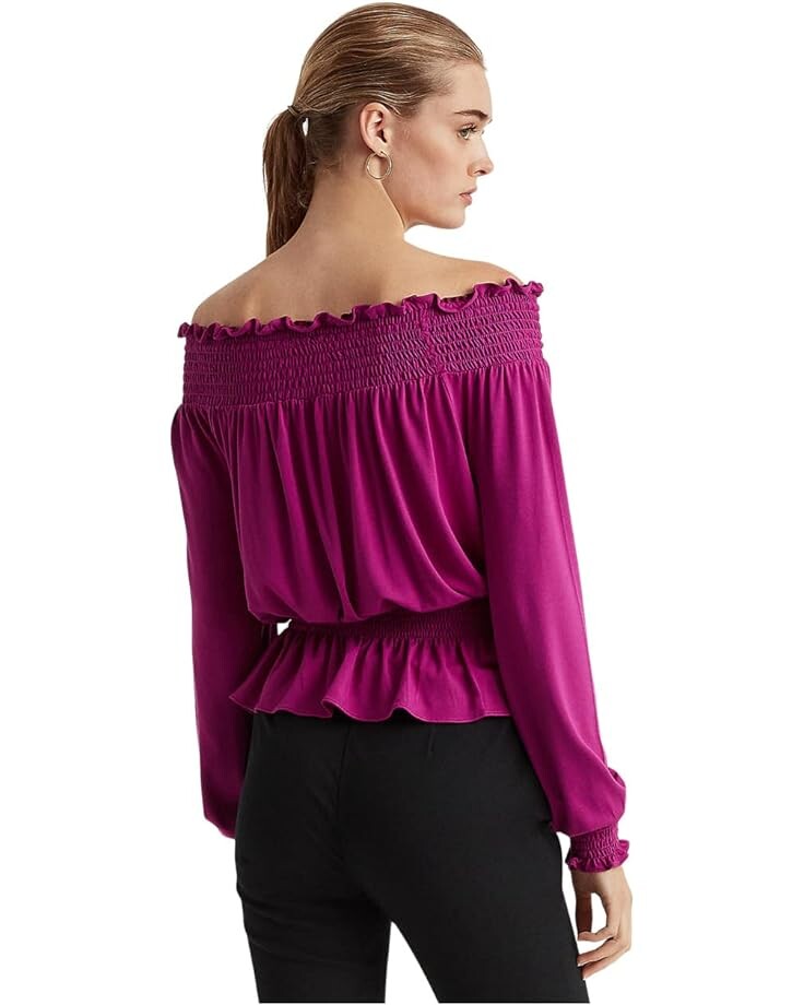 

Топ LAUREN Ralph Lauren Jersey Off-the-Shoulder Top, цвет French Orchid