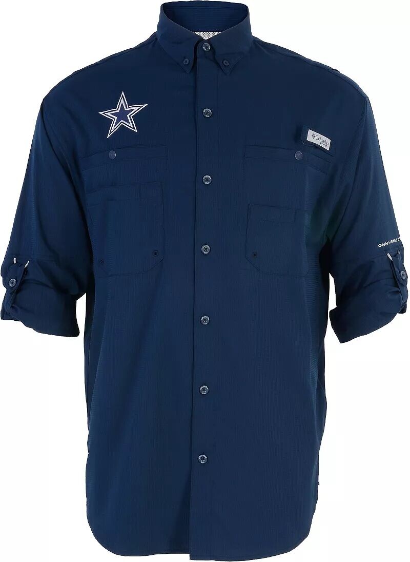 

Мужская темно-синяя классическая рубашка на пуговицах Columbia Dallas Cowboys Tamiami
