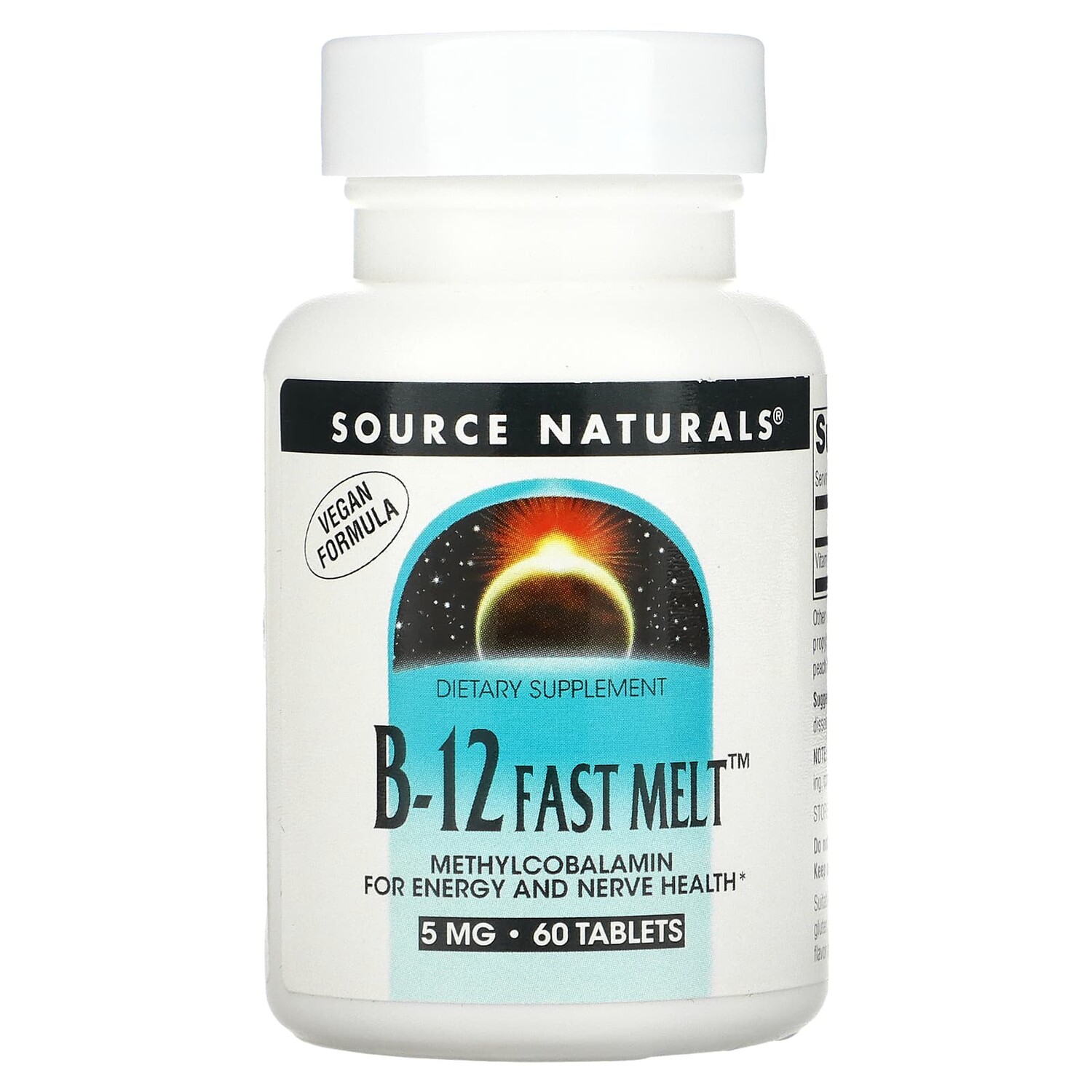

B-12 Fast Melt, 5 мг, 60 таблеток, Source Naturals
