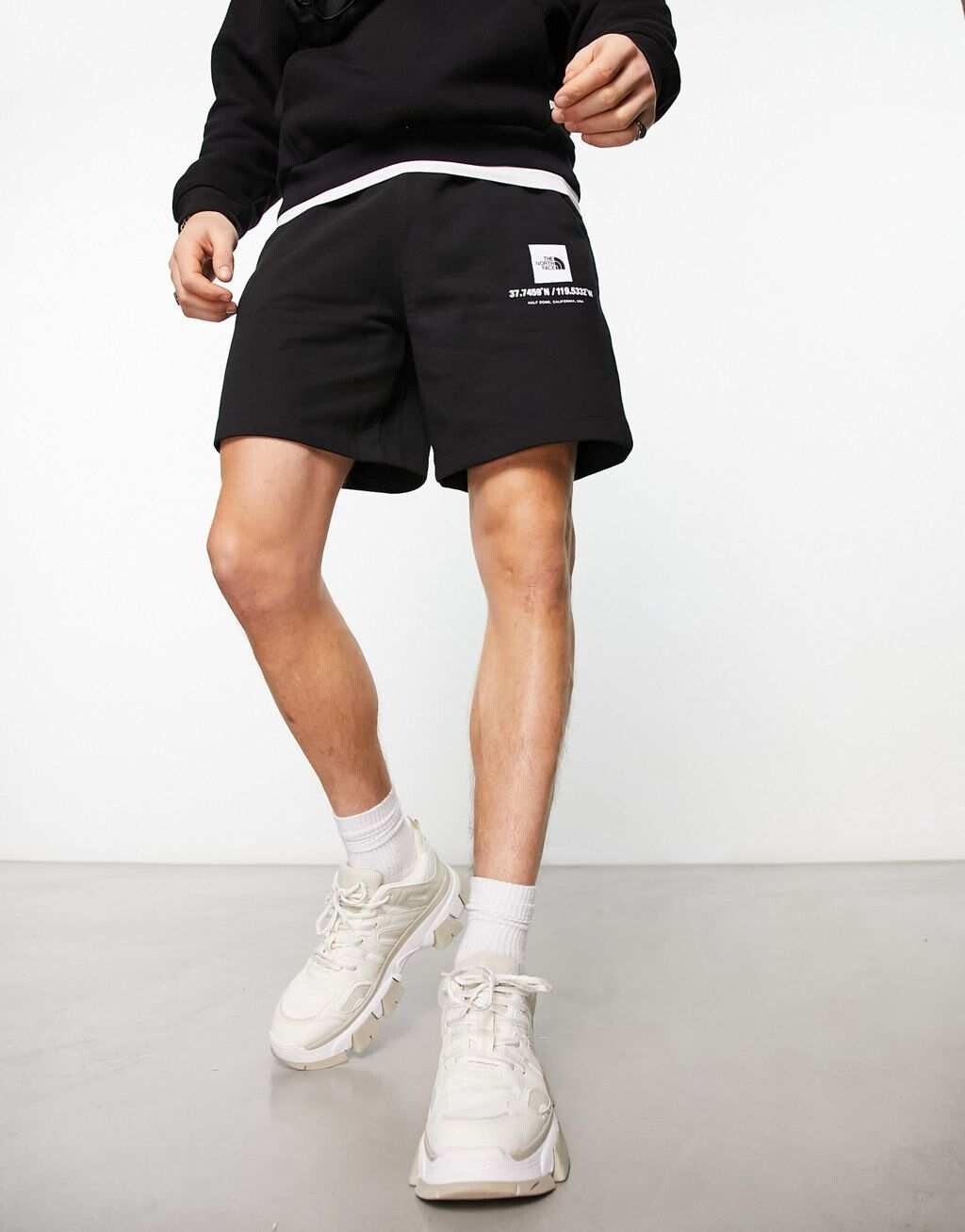 

Черные флисовые шорты с логотипом The North Face Координаты