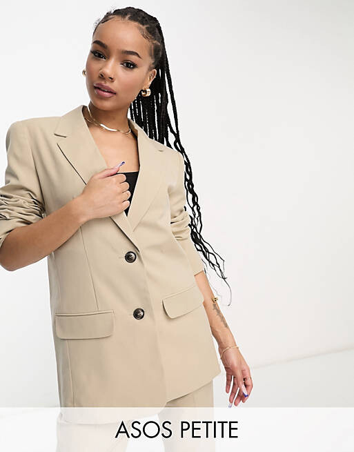 

Узкий пиджак нейтрального цвета для мальчика ASOS DESIGN Petite Mix & Match