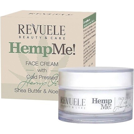 

Revuele Hemp Me Anti-Aging Bio 100% Pure Natural 50 мл крем для лица с экстрактом конопляного масла холодного отжима, маслом ши и увлажняющим средством с алоэ вера для дневного и ночного ухода за кожей