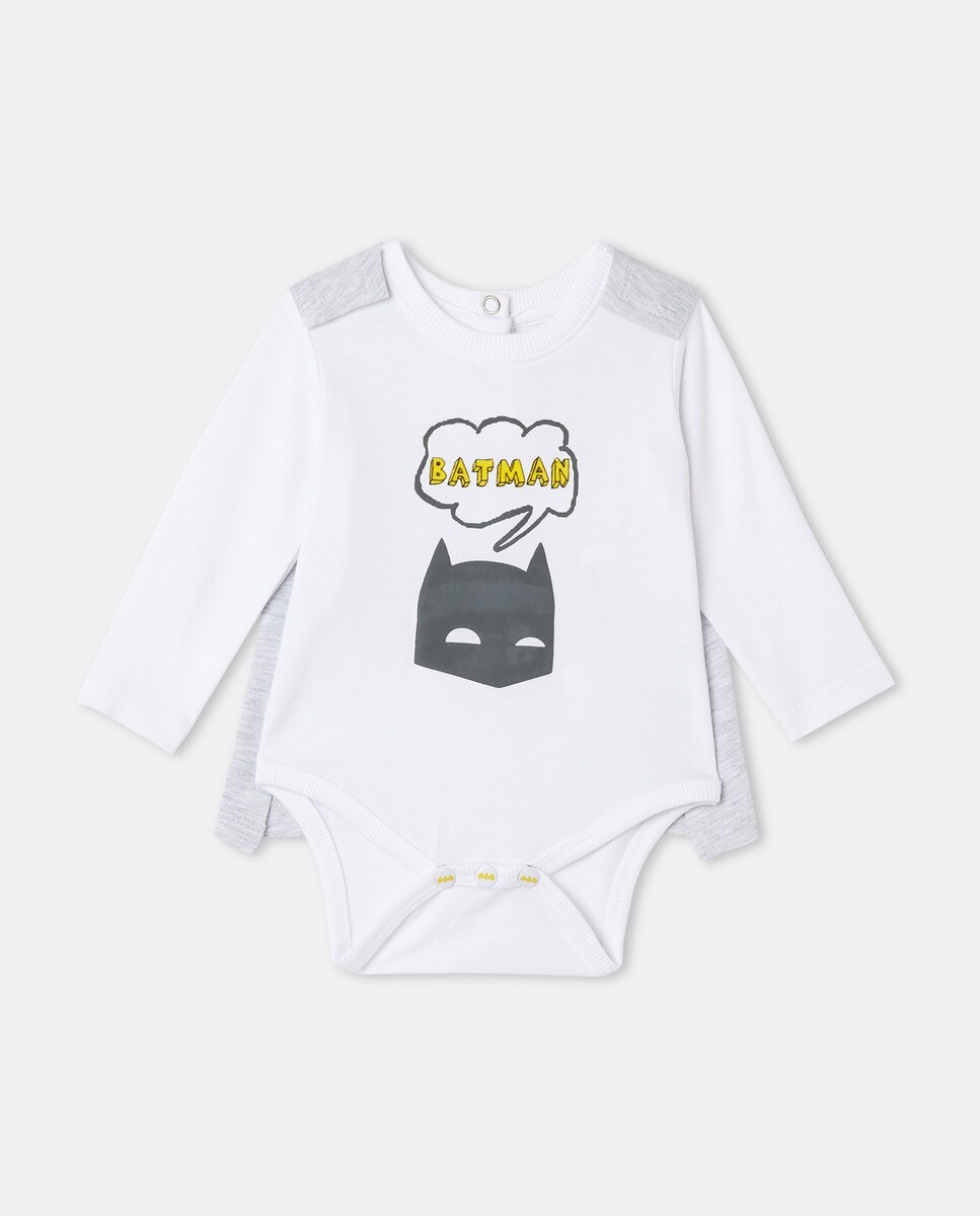 

Боди для мальчика с накидкой и длинными рукавами Batman Baby El Corte Inglés, белый