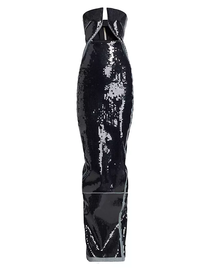 

Джинсовое платье-колонна с пайетками и пайетками Rick Owens, черный