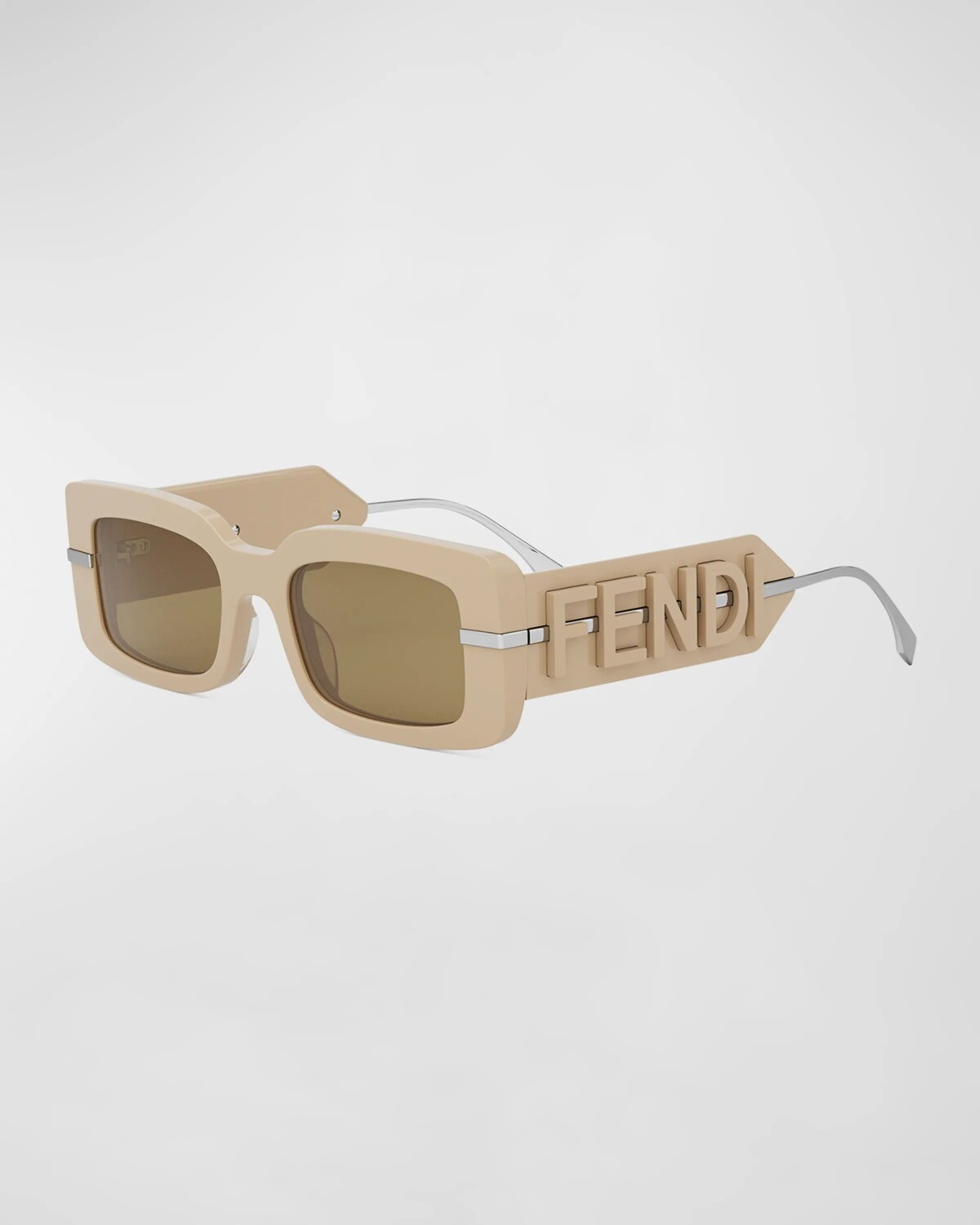

Прямоугольные солнцезащитные очки Fendigraphy из ацетата, цвет Sbeigbrn