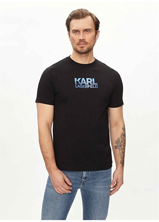 

Черная мужская футболка с круглым вырезом 755063542241 Karl Lagerfeld, черный