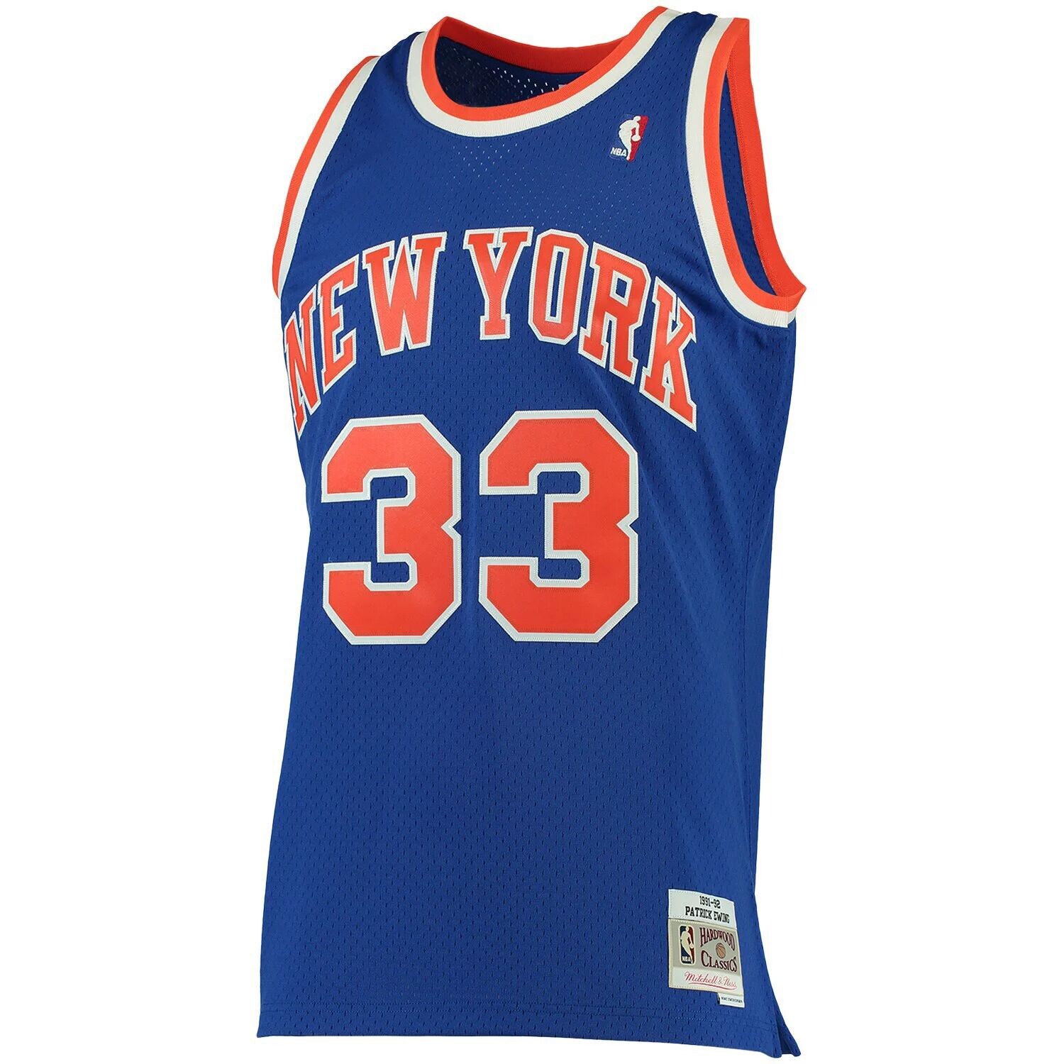 

Мужская синяя классическая майка Mitchell & Ness Патрик Юинг New York Knicks Big & Tall Hardwood Classics, Синий