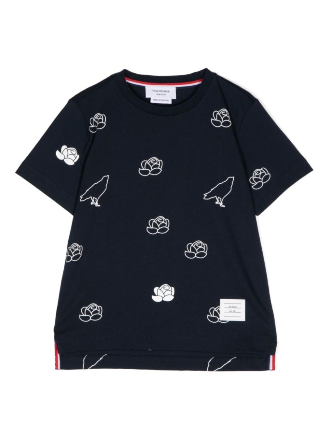 

Thom Browne Kids футболка с цветочным принтом, синий