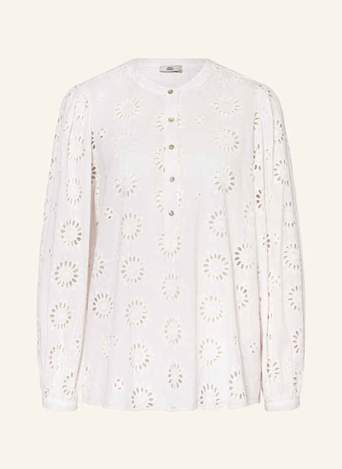 Блузка-рубашка анни из перфорированного кружева 0039 Italy, белый