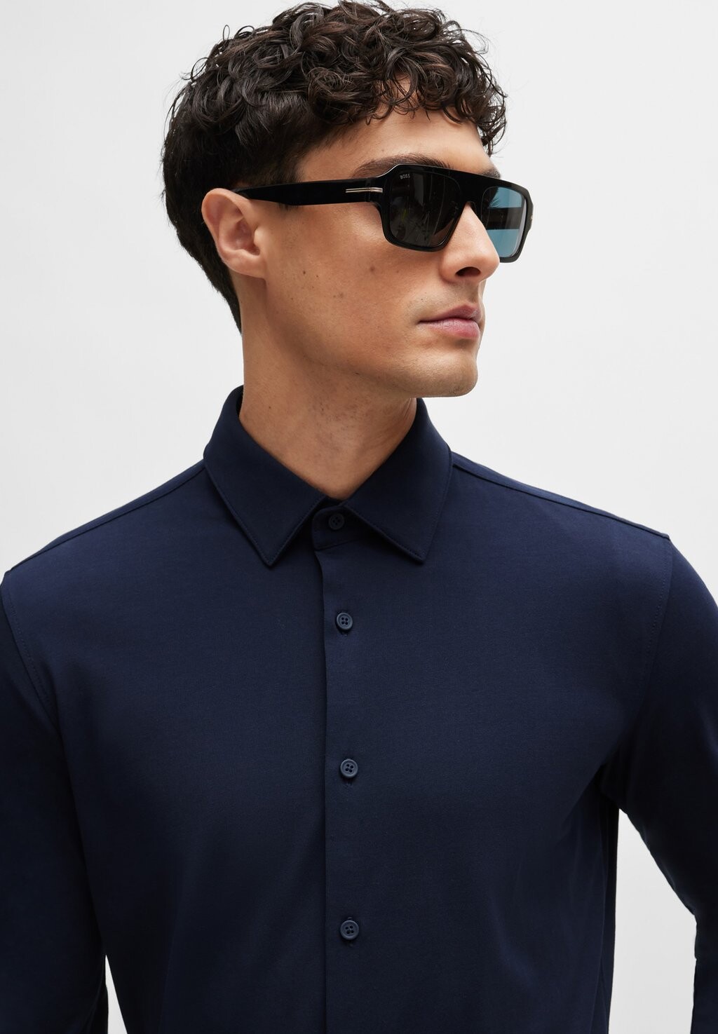 

Slim Fit Langarm BOSS, Повседневная рубашка BOSS, темно-синий