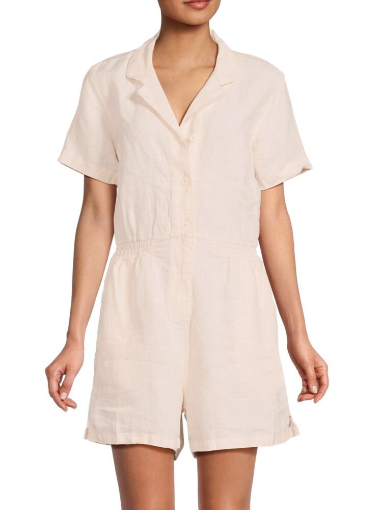 

Льняной комбинезон с лагерным воротником Saks Fifth Avenue, цвет Natural