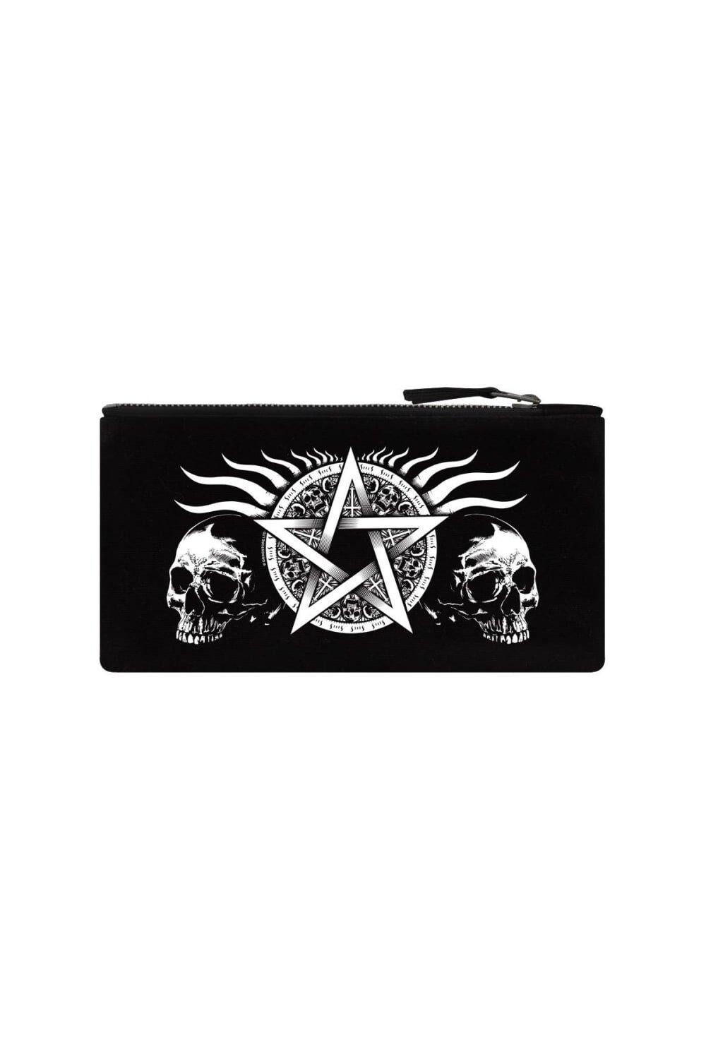 

Пенал с черепом и пентаграммой Grindstore, черный