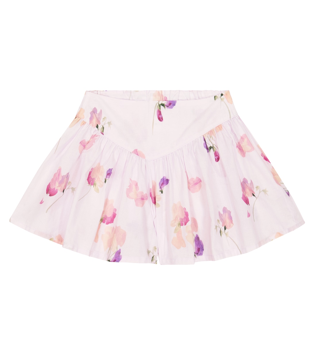 цена Хлопковая мини-юбка с цветочным принтом Morley, белый