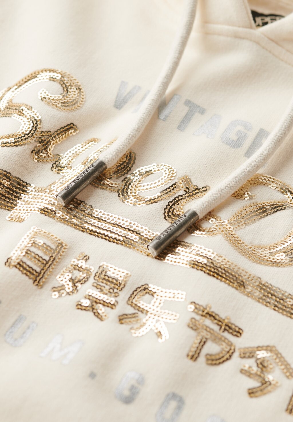 

Толстовка с капюшоном EMBELLISHED VINTAGE LOGO GRAPHIC Superdry, бежевый