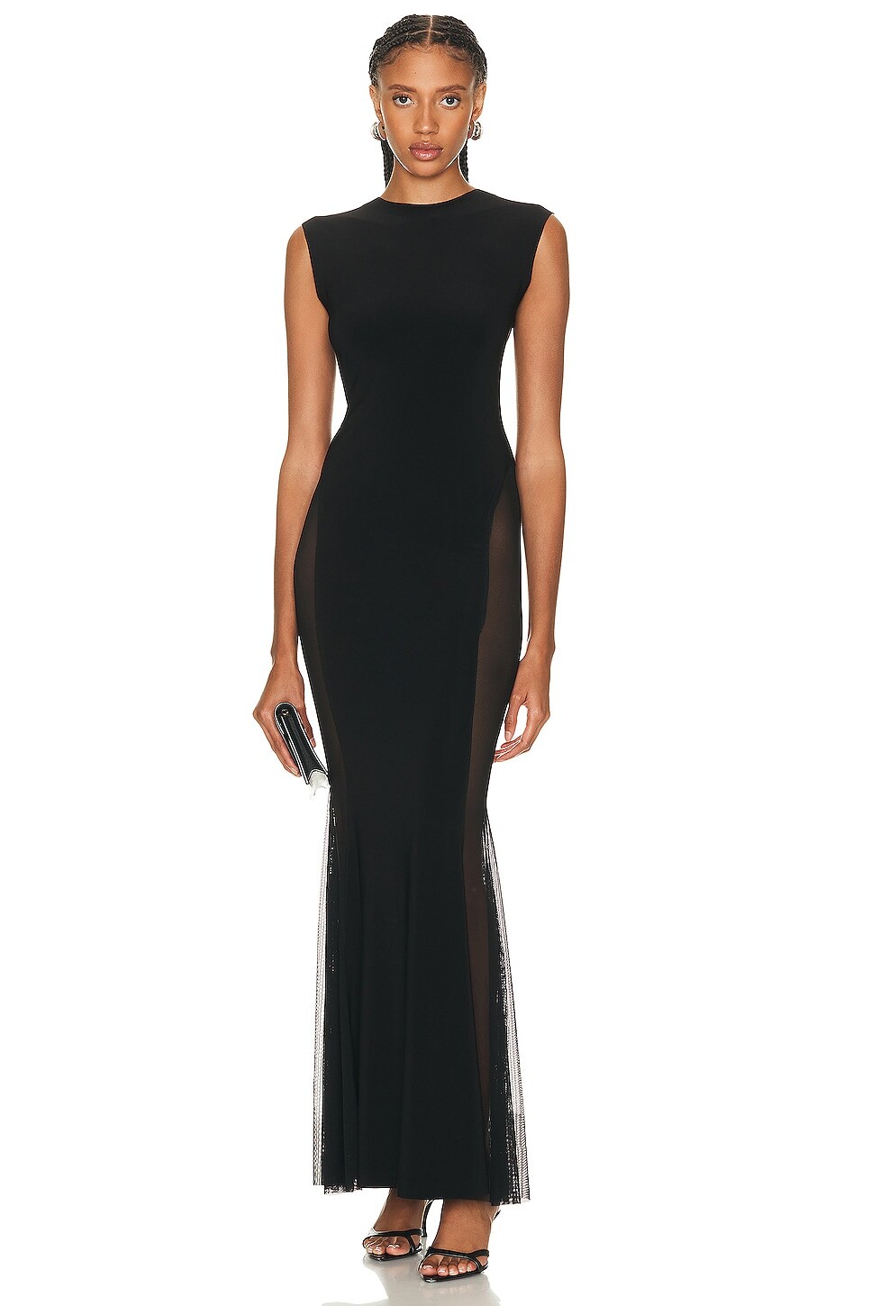 

Платье Norma Kamali Sleeveless Crewneck Fishtail Gown, черный