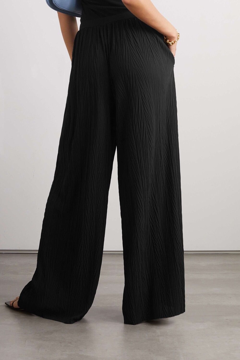

MAX MARA Широкие брюки из плиссированного джерси Leisure Alfonsa, черный