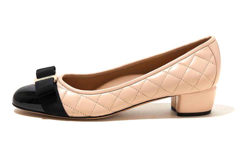 

Ferragamo Стеганые туфли на высоком каблуке Vara Желтый/Черный