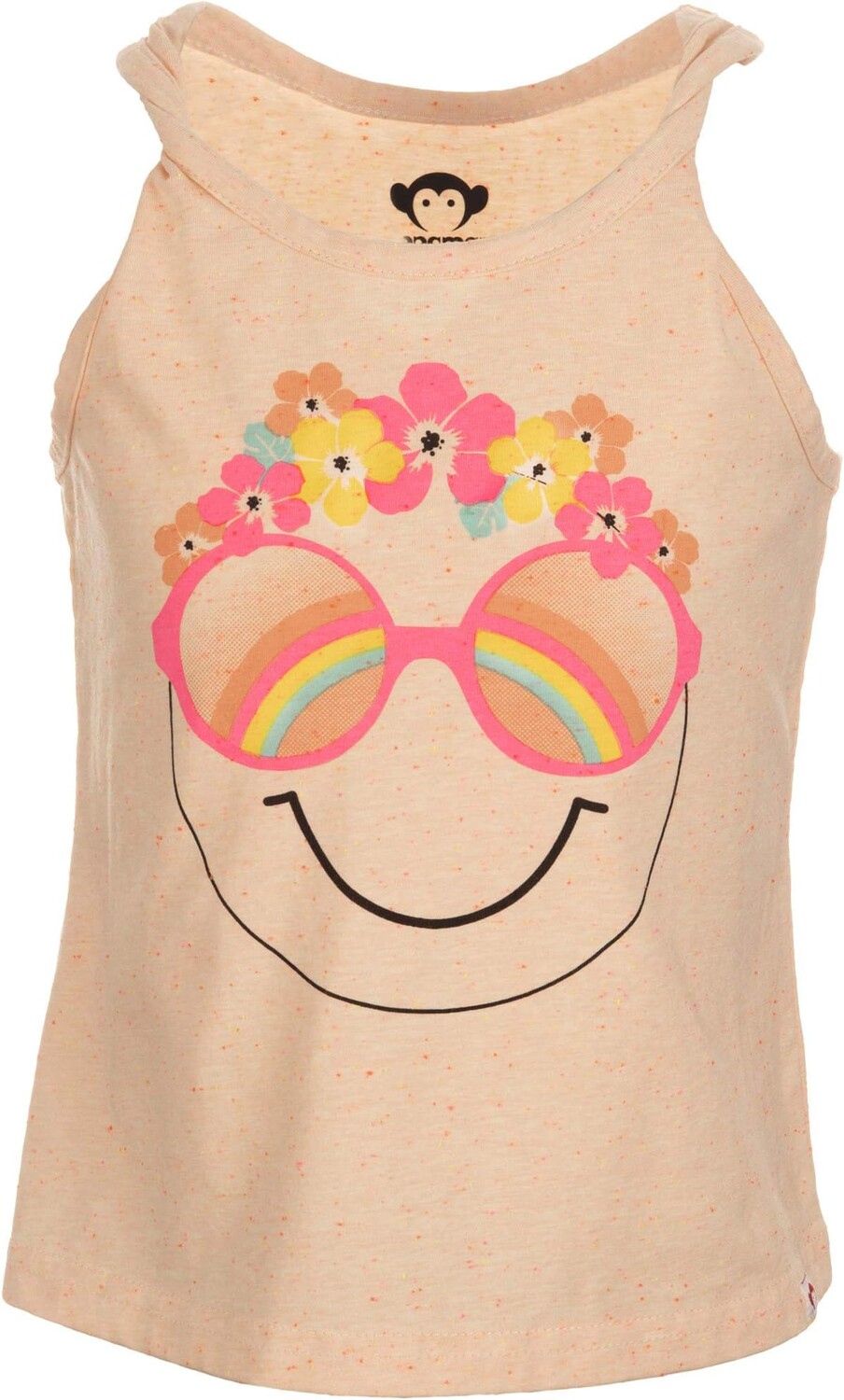 

Майка Appaman Hippie Happy Face Twisted Strap Tank Top, цвет Speckled Citrus