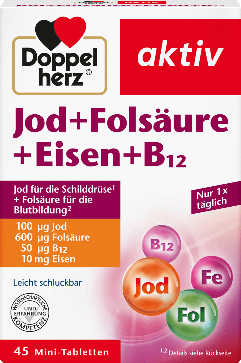 Йод+фолиевая кислота+железо таблетки 45 шт. по 20,4 г. Doppelherz