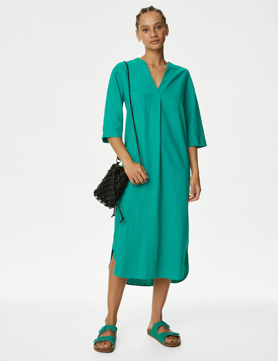 

Льняная туника с V-образным вырезом Marks & Spencer