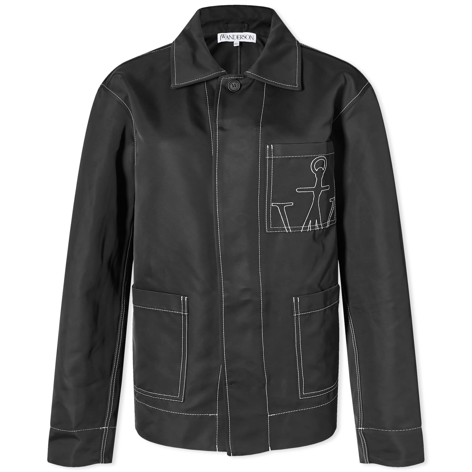 Куртка Jw Anderson Contrast Seam Workwear, черный джинсовая куртка с контрастными швами zara черный