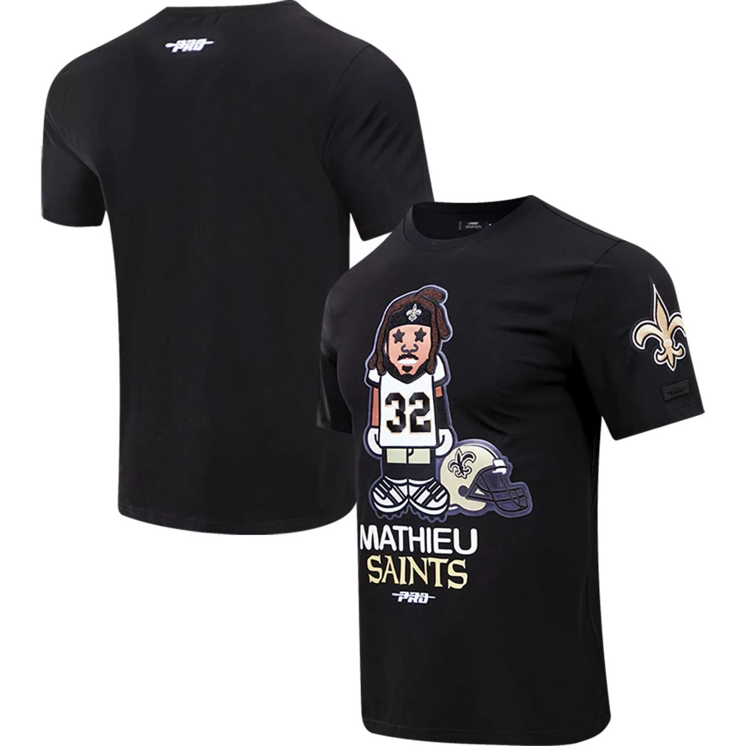 

Мужская черная футболка Pro Standard Tyrann Mathieu New Orleans Saints Player Avatar с графическим рисунком, Черный