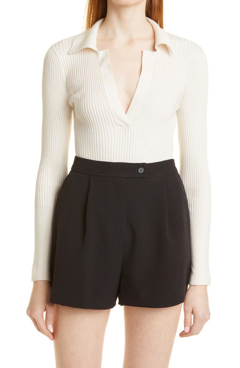 

Свитер Henley из смеси хлопка и шерсти в рубчик TOCCIN